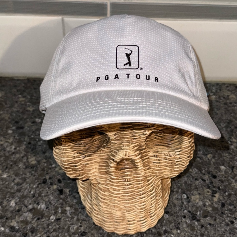 PGA TOUR Airflux Unisex Adjustable Micromesh Golf Hat, White